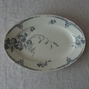 Antique oval dish by Societe Ceramique Maastricht decor Nemone, Antique Dutch dish, Antique Dutch ironstone dish.