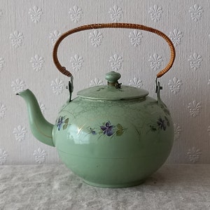 Antique Mint/Light Green enamel Chocolate pot