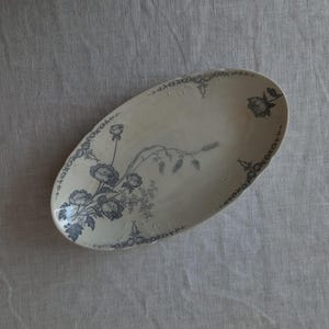 Antique ravier dish by Societe Ceramique Maastricht decor Nemone, Antique Dutch dish, Antique Dutch ironstone dish.