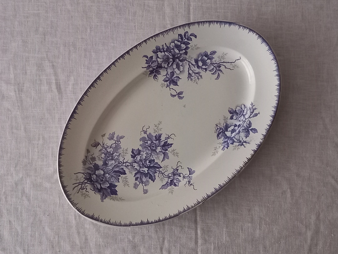 XL Antique Dutch Oval Serving Platter by Societe Ceramique Maastricht ...