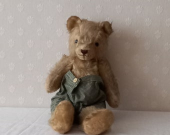 Nounours âgé en mohair / Paille / Membres articulés