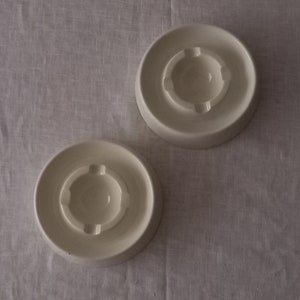 Pair of vintage creamware ashtray by Royal Sphinx Maastricht/Vintage earthware ashtray/Vintage desk (table) decoration