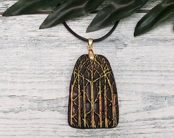 Declaración Colgante, Colgante del bosque, Colgante de árbol, Joyería del bosque, Joyería del árbol, Joyería de la naturaleza, Árboles altos, Amante del árbol, Joyería boho, Árboles