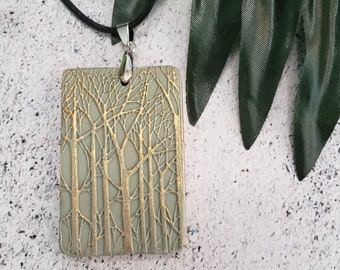 Statement Pendant, Forest Pendant, Tree Pendant, Forest jewelry, Tree jewelry, Nature jewelry, Tall trees, Tree lover, Boho Jewelry, Trees