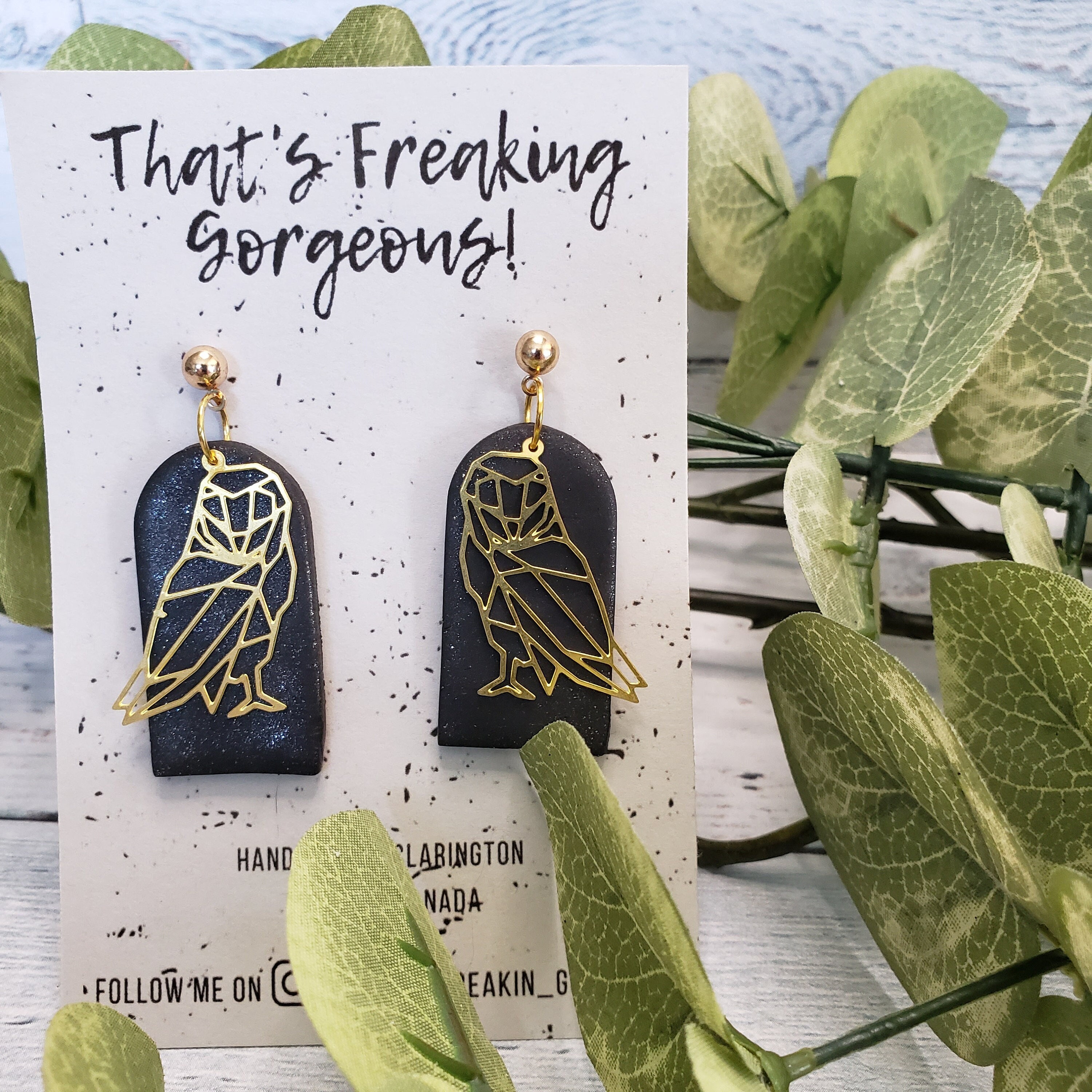 Owl Earrings, Bird Earrings, Polymer Clay Earrings, Handmade jewelry, Barn owl, boho earrings, Woodl