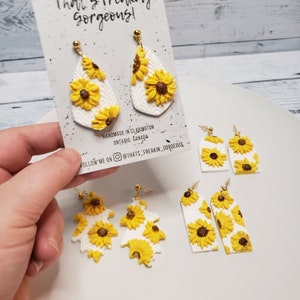 Sunflower Earrings, Statement earrings, Floral drops, Floral Dangles, Boho jewelry, Daisy Dangles, Yellow earrings, Ukraine, Bohemian