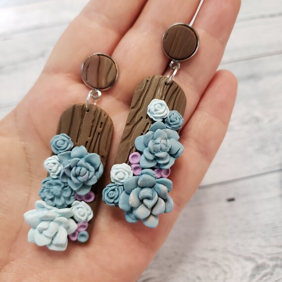 Succulent earrings deals