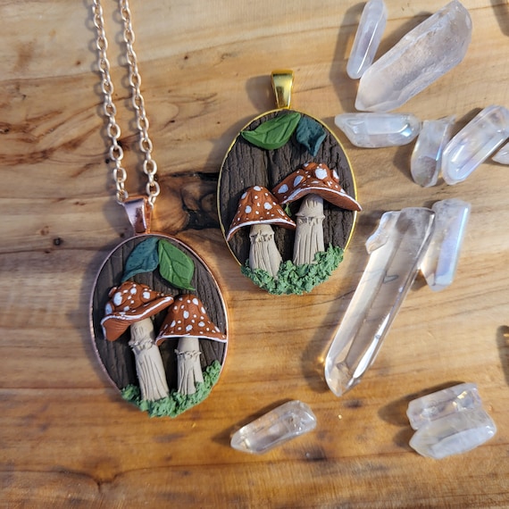 10 Pieces of Mushroom Resin Charms for Jewelry Making 