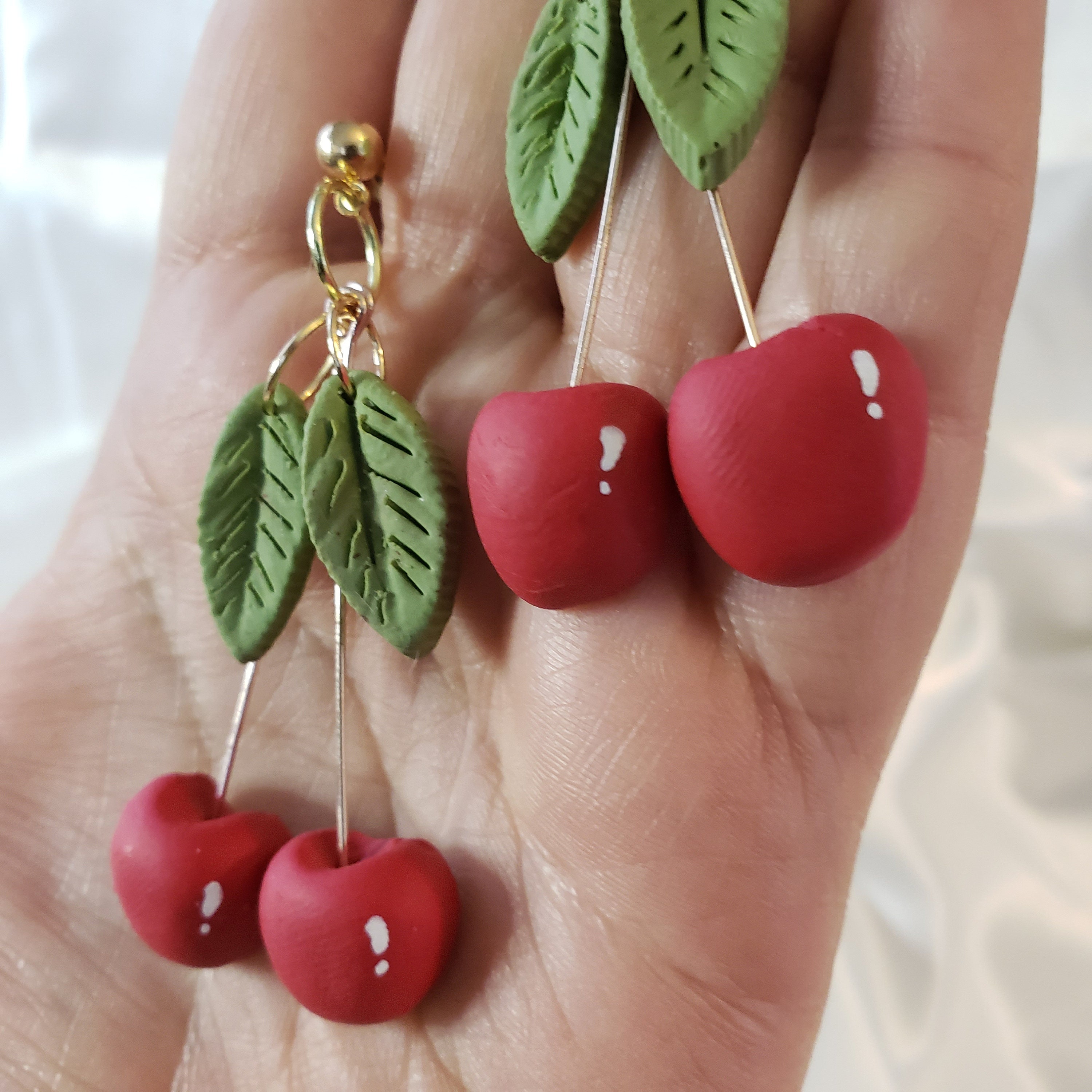 Boucle Doreille Cerise Boucles D'Oreilles Cerise Mignonnes - Lot De 4 Paires Cerises Rouges Pendantes Pour Femmes Et Filles Boucles Oreilles Cerise