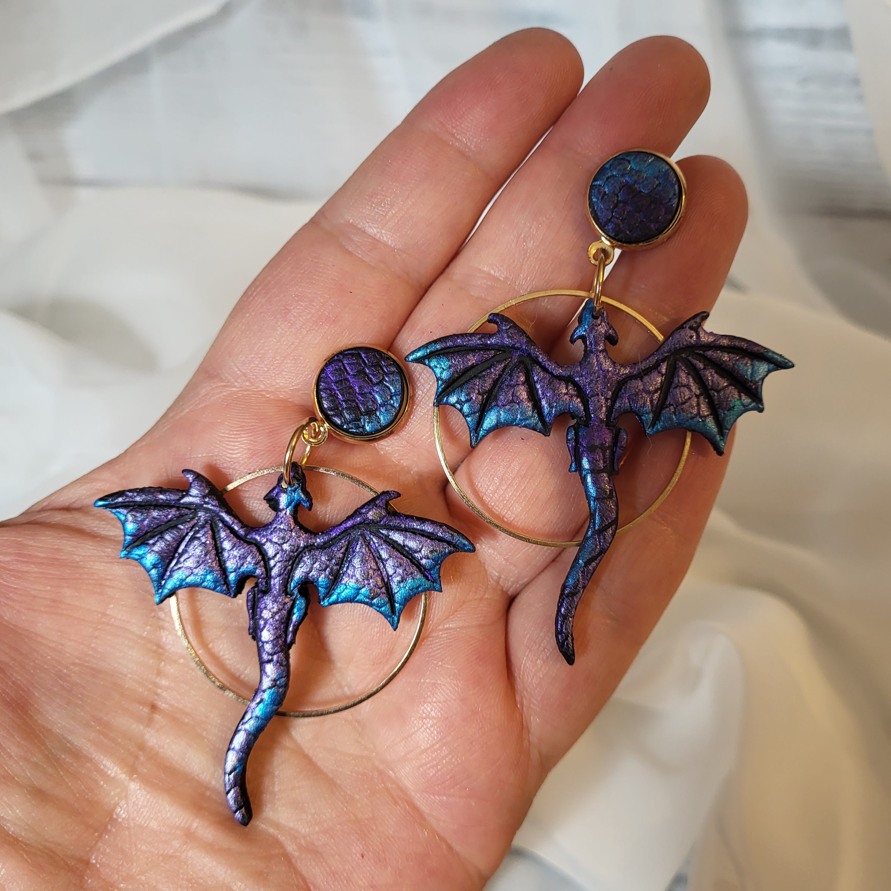 WEVENI Acrylic Fantasy Dragon Earrings - Dangle Dragon Earrings, Colorful Dinosaur Jewelry, Western Aesthetic Gift For Women - View #8