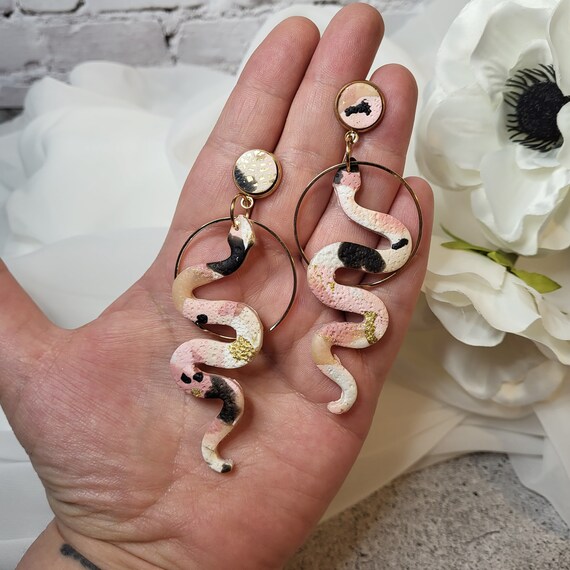 Rose Gold Snake Earrings Offer - LivingSocial