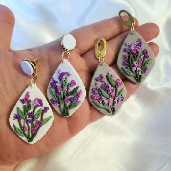 Buy Wild Lavender Drop Earrings Lavender Field Dangles Statement