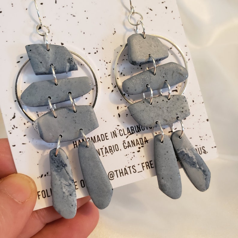 Inukshuk Earrings, Canadian North, Inuit earrings, Cottage Core dangles, Iconic, Nunavut, Muskoka, Inukshuk Dangles, Clay Inukshuk, Canada image 2