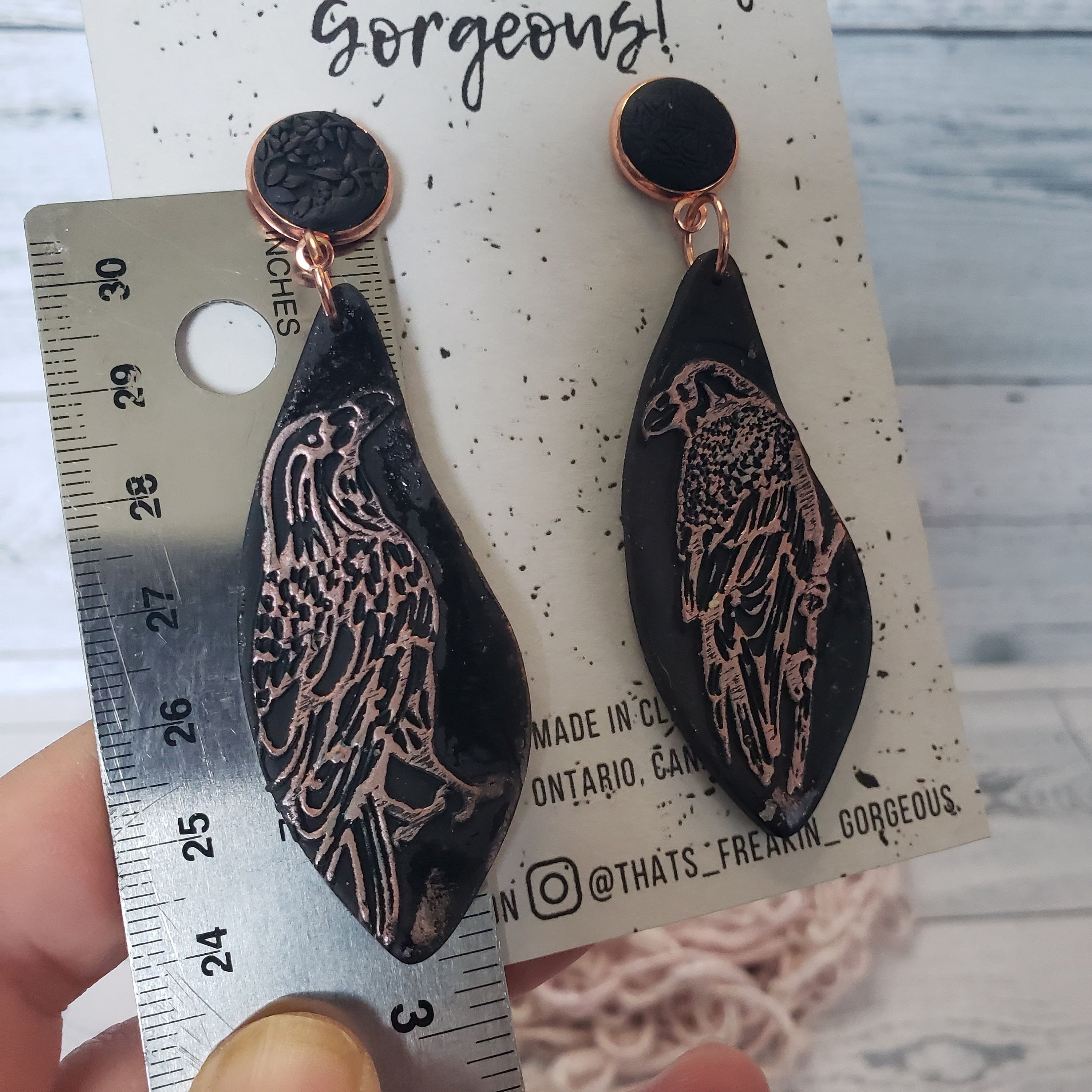 Crow earrings Raven Earrings Corvid jewelry Crow jewelry Etsy