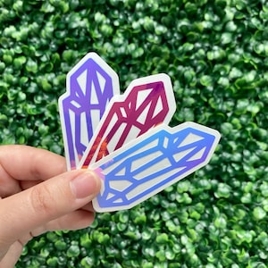 Holografische kristallen stickers | vinyl | Magische hemelse hekserij-esthetiek | Hydrofles | Waterfles | laptop | Bulletjournaal | Auto Sticker