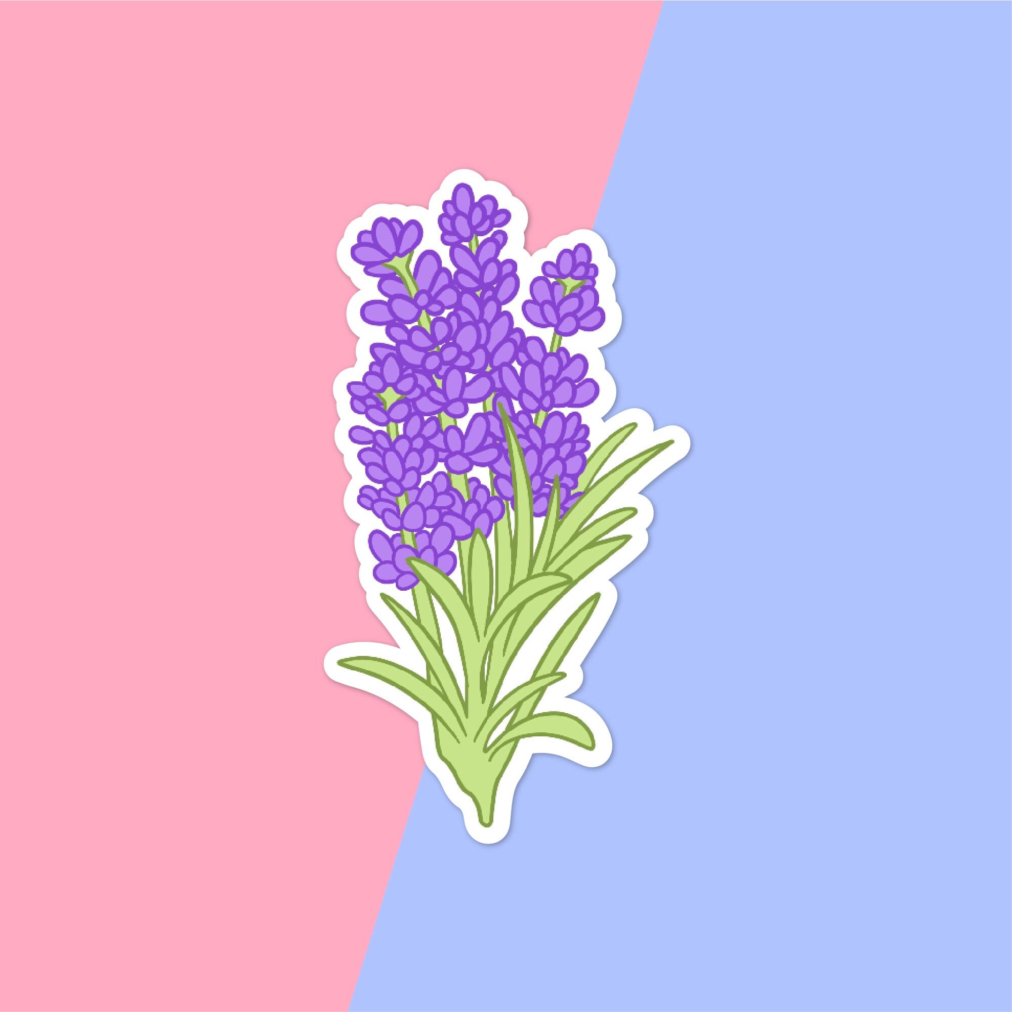Lavender Sticker Handmade Stickers Die Cut Waterproof Etsy
