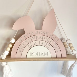 Rabbit Bunny Stacker Shelfie Personalised Easter Decor Rabbit Themed Nursery dusky pink nursery decor dusty pink stacker