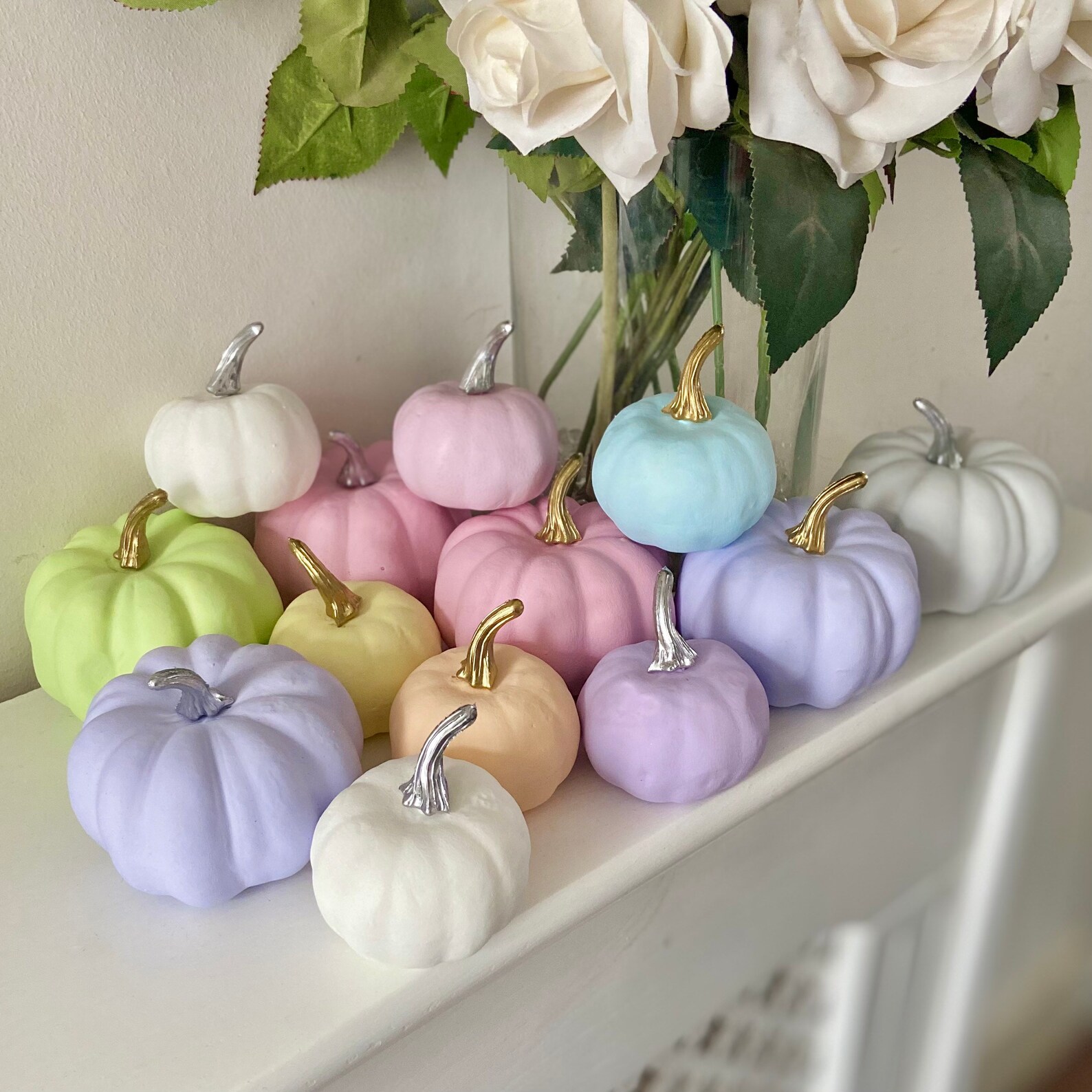 Pastel Pumpkins Pastel Halloween Decor Mini Pumpkins Etsy