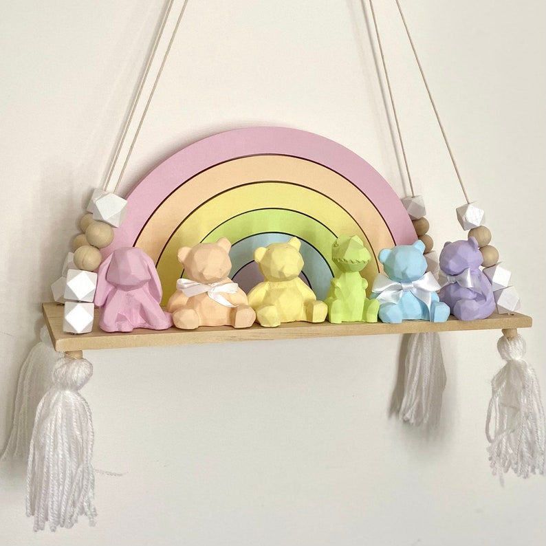 Rainbow Nursery Decor Rainbow Engraved Stacker Personalised Rainbow Stacker Rainbow Baby Gift Pastel Nursery Decor New Baby Gift image 4