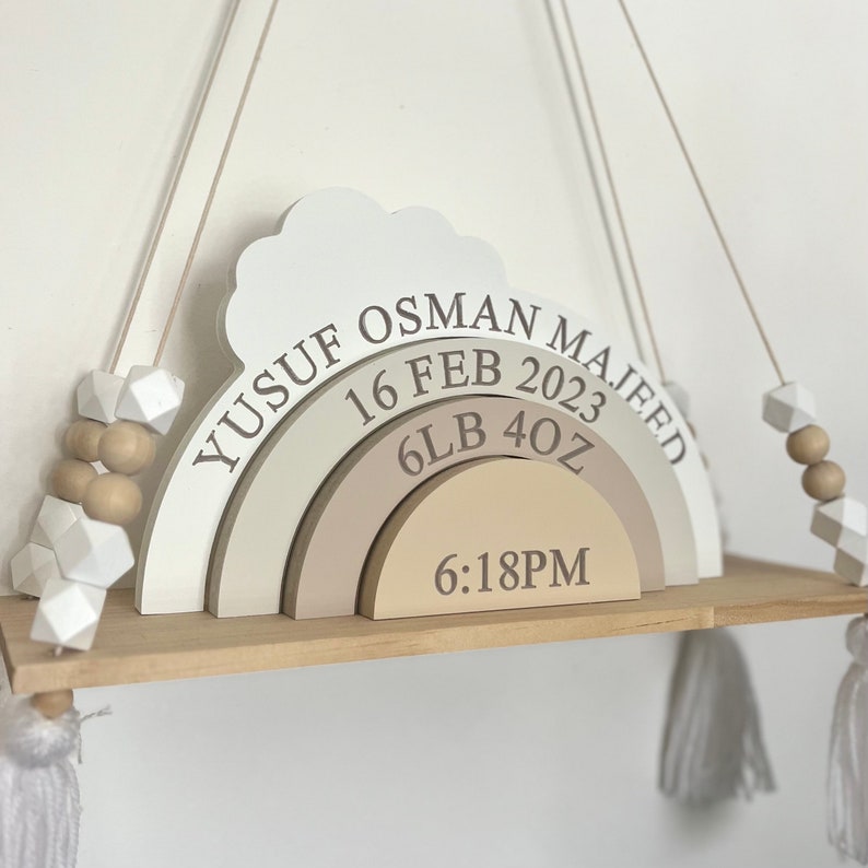 Cloud Stacker Shelfie Personalised Decor, Cloud Themed Nursery Unisex