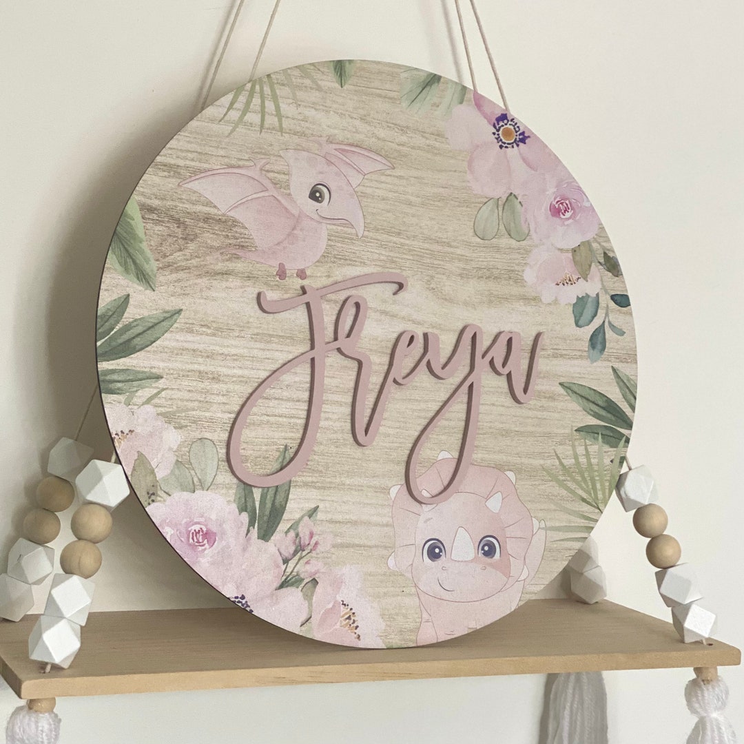 Girly Pink Dinosaur Nursery Decor Dusky Pink Dinosaur Theme Dusty Blush