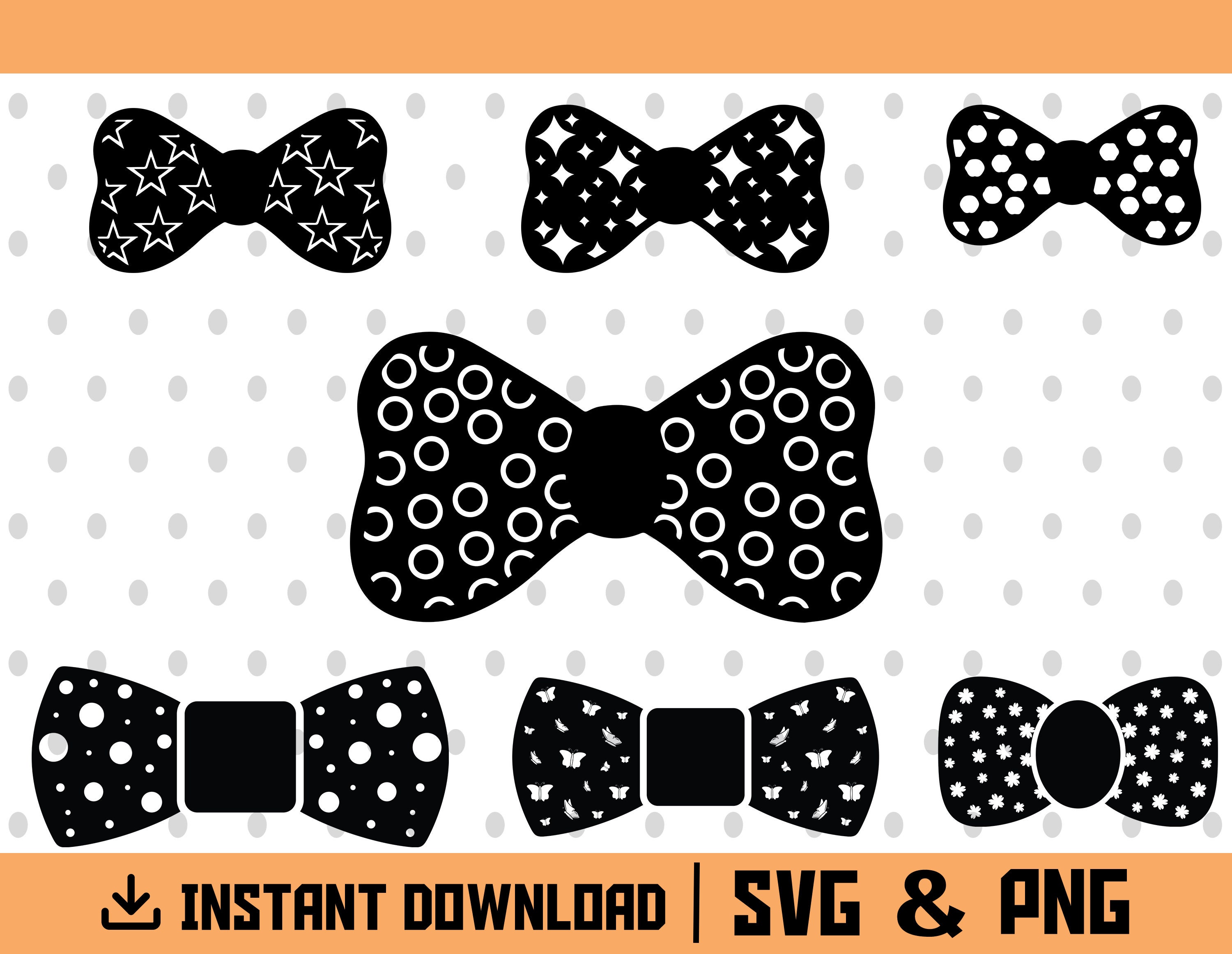 Bow Tie SVG Bow Ties Cut File, Ribbon Tie, Bow Tie Bundle SVG File PNG