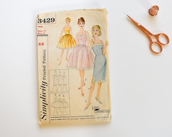 Sewing Pattern Simplicity 3429 Junior and Misses' Slips in Proportioned Sizes - Part USED/CUT, Part UNCUT Factory Folded