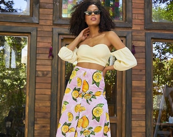 midi skirt with crop top