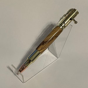 Gold Bolt Action Pen with Bethlehem Olivewood