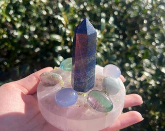 Virgo Emotional Balance Crystal Grid Kit – Lapis Lazuli, Agate, Fluorite