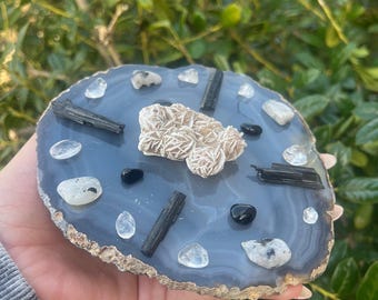 Protection Crystal Grid Kit – Selenite Rose, Tourmaline, Quartz