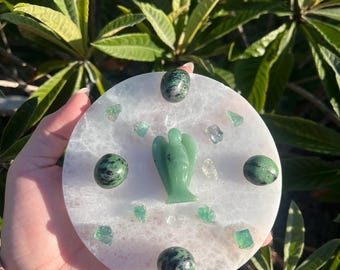 Emotional Healing Crystal Grid Kit – Aventurine Angel, Zoisite, Fluorite