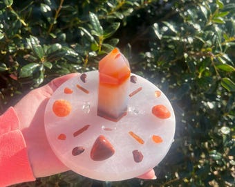 Creativity Crystal Grid Kit – Carnelian, Kyanite, Goldstone & Satin Spar