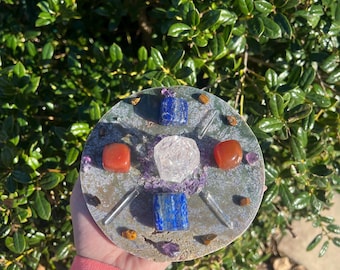 Creativity Crystal Grid Kit – Crackle Quartz, Lapis Lazuli, Carnelian