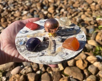 Energy Boost Crystal Grid Kit – Copper, Jasper, Carnelian, Citrine