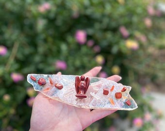 Emotional Stability Crystal Grid Kit – Red Jasper Angel, Quartz