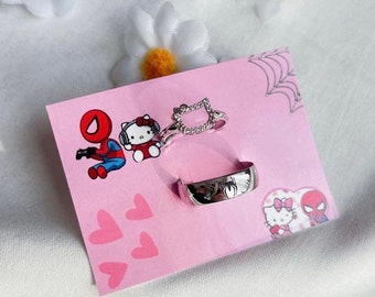 Kitty - Spiderman Two Ring-Argento sterling 925 - Due anelli