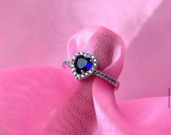 Bague Pandora bleu foncé en argent sterling 925 - Bague Pandora