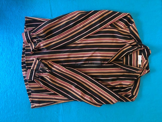 Vintage John Meyer blouse late 70s striped, size … - image 1