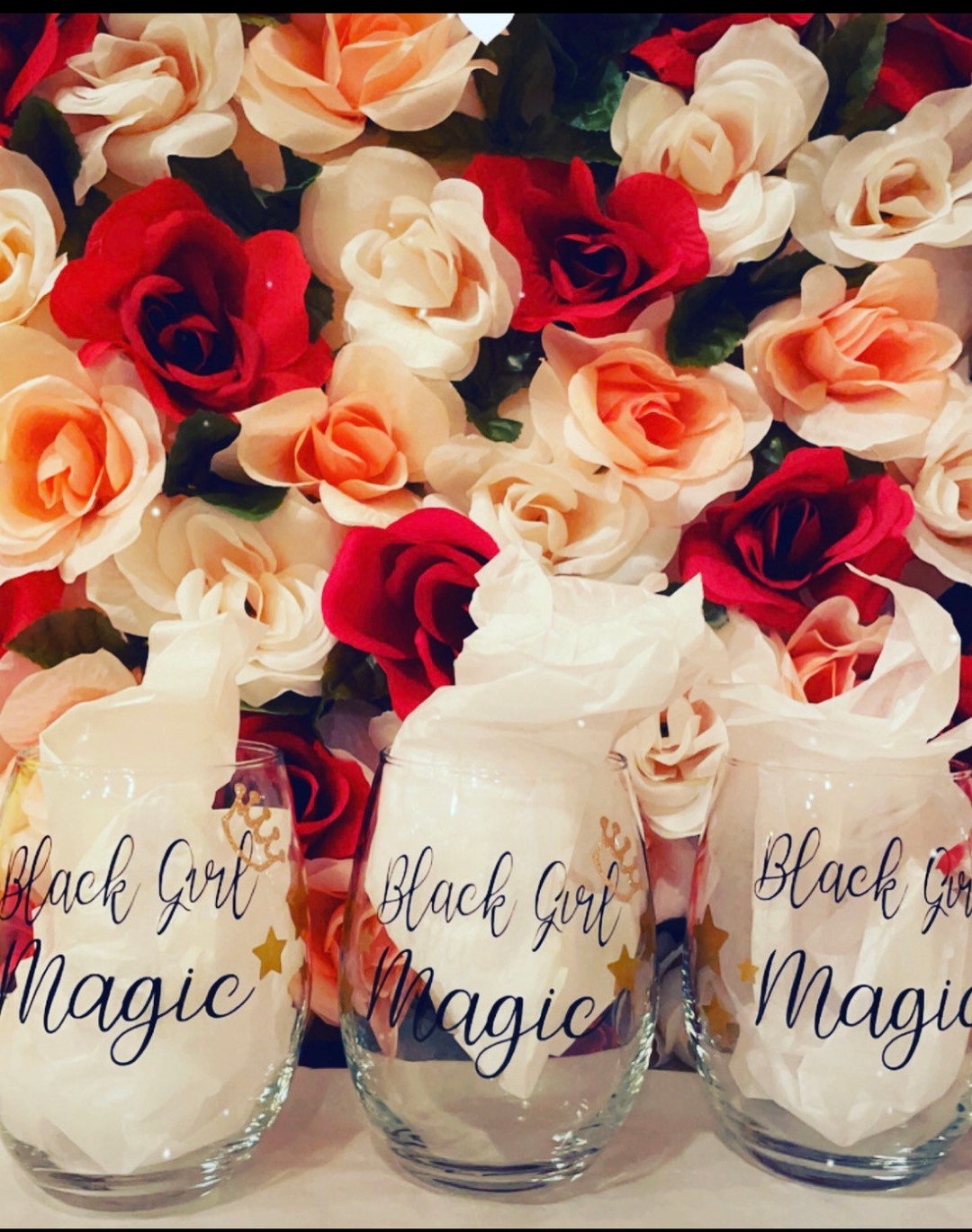 Black Girl Magic Wine Glasses Etsy