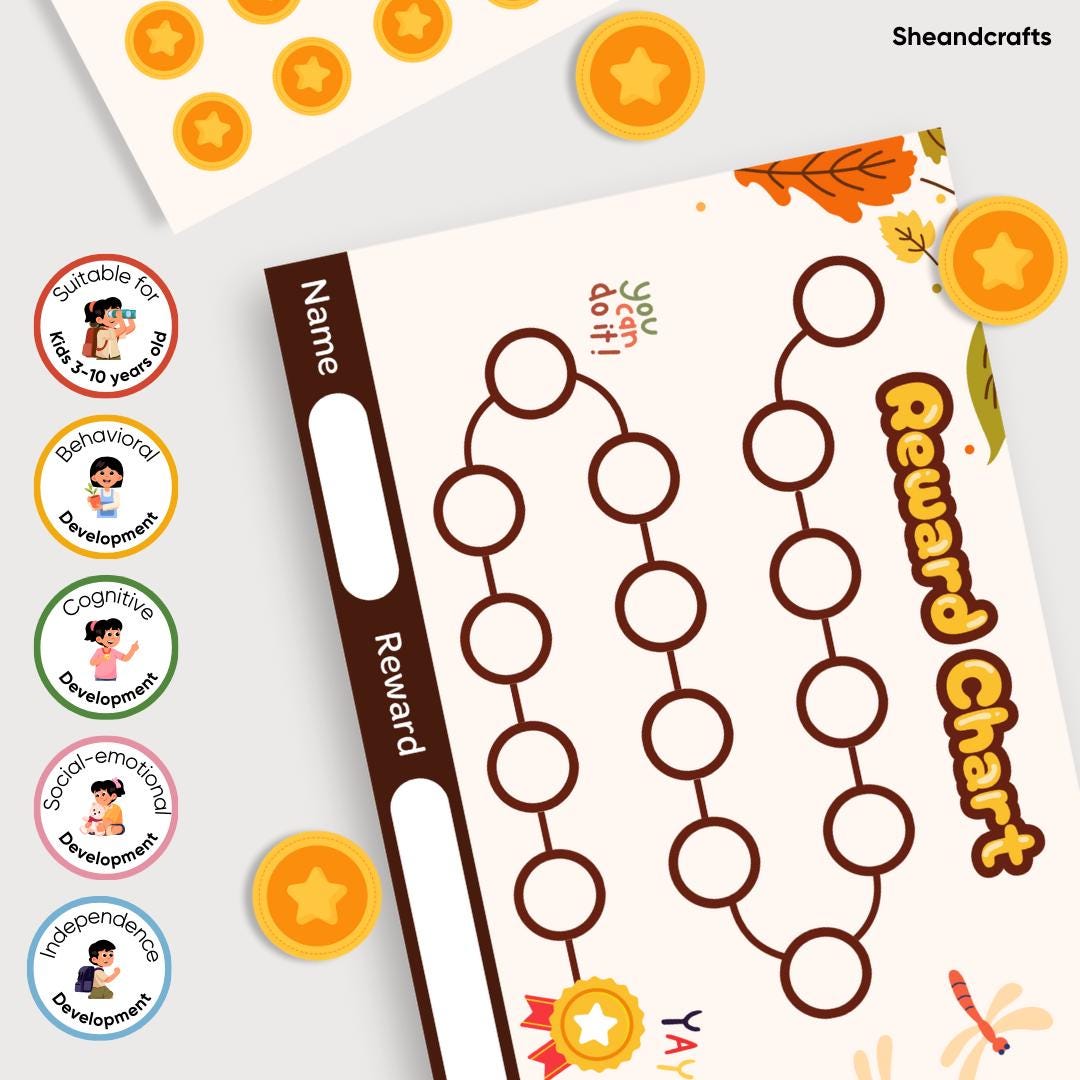 Fall Rewards Printable Autumn Fall Rewards Chart | Preschool, Prek Activity - Etsy ...