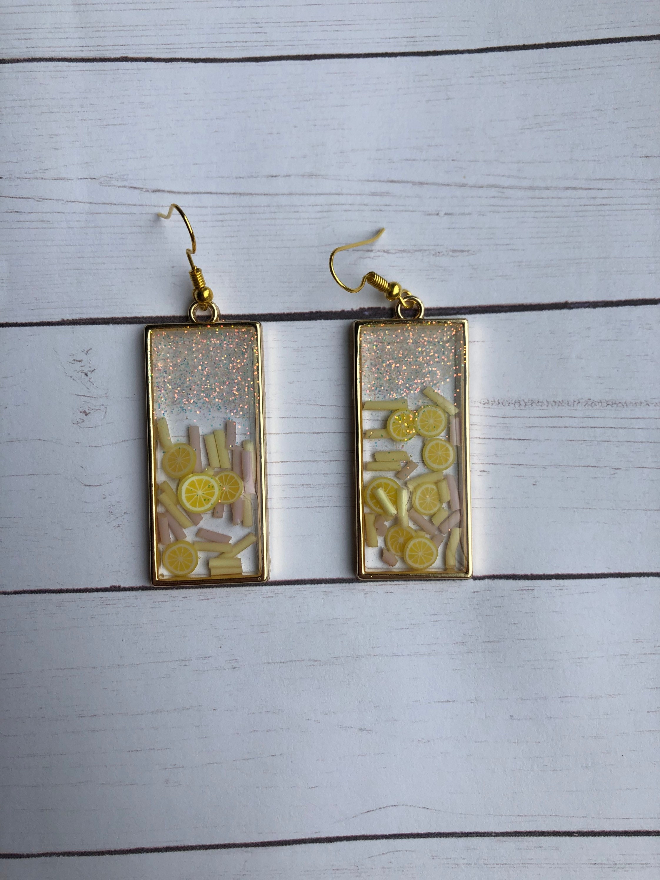 Lavender lemonade resin earrings Etsy