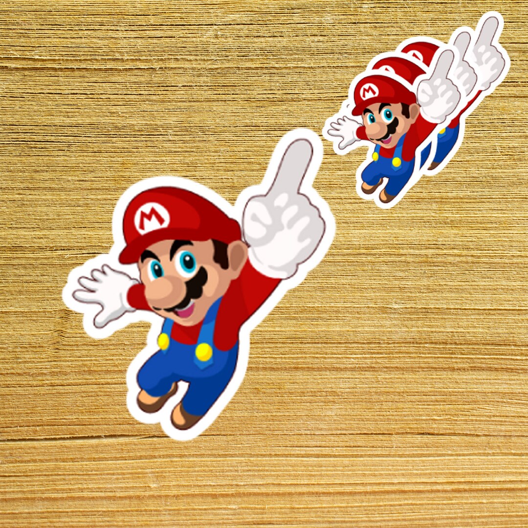 Super Mario Sticker Super Mario Vinyl Sticker Funny Sticker Etsy