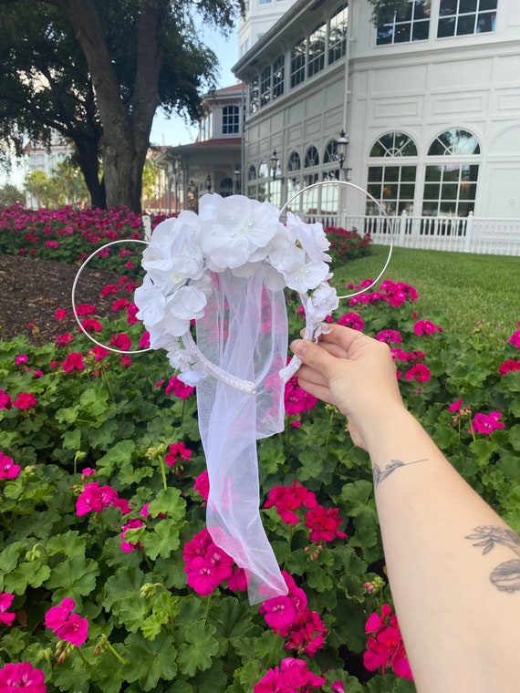 Bridal White Floral Minnie Ears Bride-Minnie-Mouse-Ears-Pretty.jpg main image 4