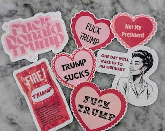 Anti-Trump Sticker Pack – Set of 7 Funny Political Stickers | Bold Liberal Stickers | Not My President | Protest Art