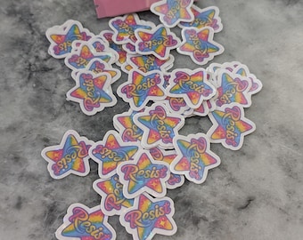 Mini “Resist” Stickers – 1" Rainbow Star Feminist Sticker Pack | Vinyl Stickers