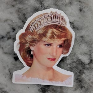 Calcomanía de vinilo impermeable de la princesa Diana para computadora portátil, botella de agua, teléfono y cuaderno