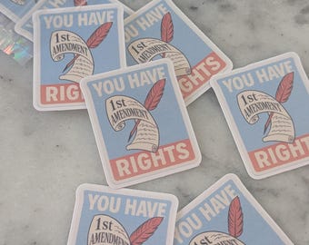 You Have Rights Sticker Pack | First Amendment Free Speech Stickers | 1.5" Waterproof Vinyl Decals for Laptop, Water Bottle, Journal, Car
