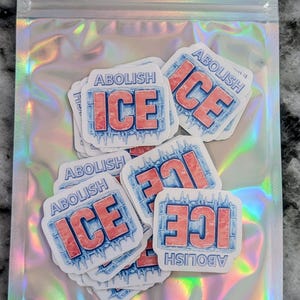 Abolish ICE Stickers – 1.5" Waterproof Vinyl, High-Quality Activist Stickers 25 stickers