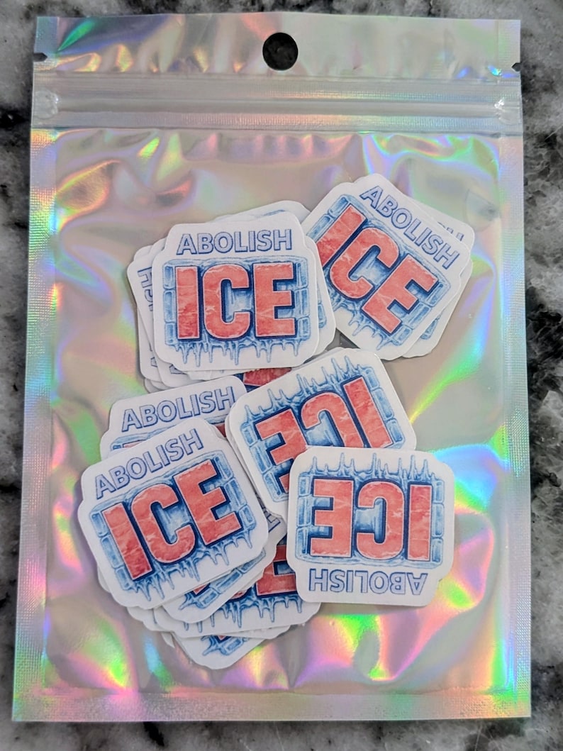 Abolish ICE Stickers – 1.5" Waterproof Vinyl, High-Quality Activist Stickers 25 stickers